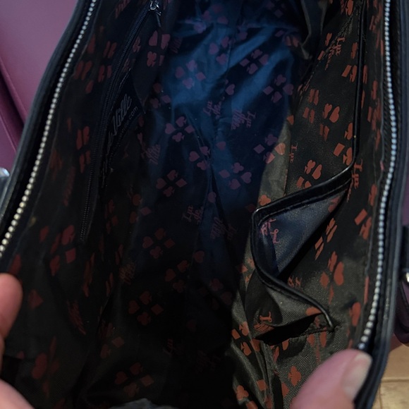 Lux de Ville Black and Gold Flame Shoulder Bag - Picture 4 of 4